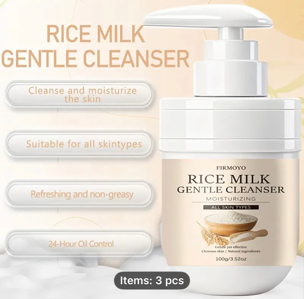 Vegan Rice Milk Facial Cleanser
